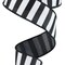 1.5" Medium Horizontal Stripe Ribbon: Black & White (10 Yards)